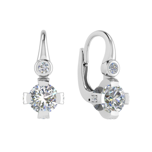 Friedah 1.00 - 2.50 Carat Natural Round cut Prong Set  Hoop Diamond Earrings