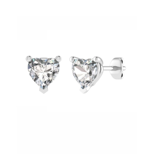 Three prong Heart Shaped Stud Earring for Her