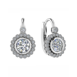 Kelli 0.70 - 2.00 Carat Natural Round cut Bezel  Hoop Diamond Earrings