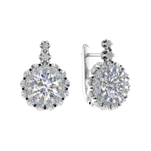 Freware 0.70 - 1.50 Carat Natural Round cut Claw Set  Hoop Diamond Earrings