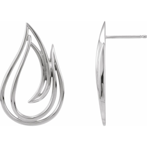 Bishara Round cut Diamond Sterling Silver Metal Earrings