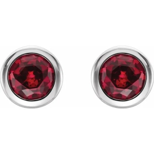 Holliston 0.68 Carat Natural Ruby Round cut Bezel Set 