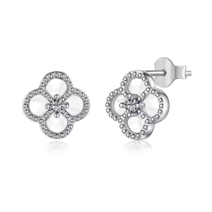  0.07ct Round Natural Diamond Earrings in Gold, Silver, and Platinum