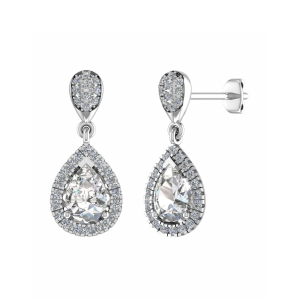 Kencil Natural 3 Prong Drop Diamond Earrings