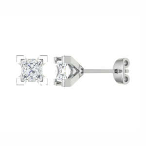 V Prong Solitaire Princess Cut Stud Earrings for Women,