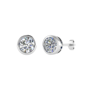 0.10-3.00 Carat Bazel Setting Round  Natural Diamond Solitaire Studs Earrings  