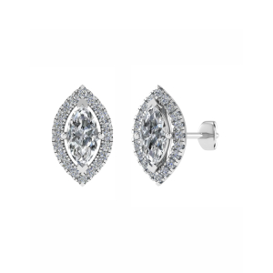 Jocelyne Lab-Created 4 Prong Halo Diamond Earrings