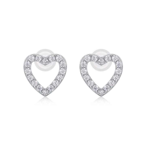 Stefena Lab-Created Round cut Claw  Set Cluster Diamond Earrings