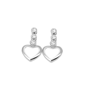 Zeona Lab-Created White Gold Bezel Set Designer Diamond Earrings