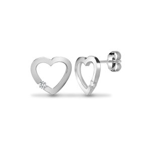 Aldrin Lab-Created White Gold Half Bezel  Diamond Earrings