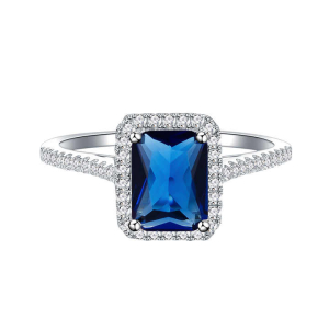 Delcy Blue 4 Prong Sapphire Engagement Ring