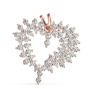 Rosalia Natural Diamond Rose Gold 2 Prong Heart Necklace