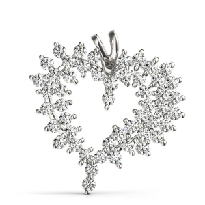 Rosalia Natural Diamond White Gold 2 Prong Heart Necklace
