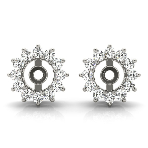 Lily Lab-Created White Gold Ear Jackets & Climbers Diamond Earrings