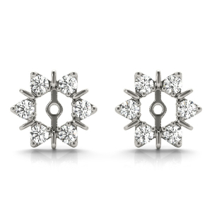 Abigali Lab-Created White Gold Ear Jackets & Climbers Diamond Earrings