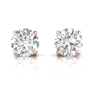 Maria Lab-Created Rose Gold Prong Set Studs Diamond Earrings