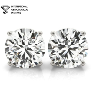 Jayden Lab-Created Round cut 4 Claw Setting  Diamond Earrings