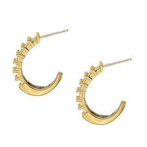 Kelsy 0.98 Carat Natural Round cut Bar Set  Hoop Diamond Earrings