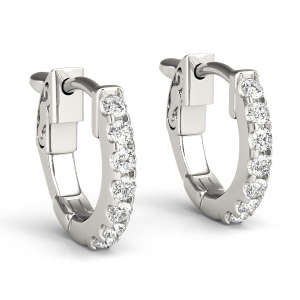Brooklyn Lab-Created Round cut Hoop Diamond Earrings