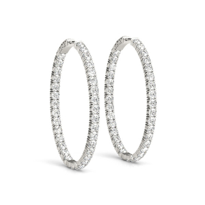 Isabel Lab-Created Round cut  Hoop Diamond Earrings