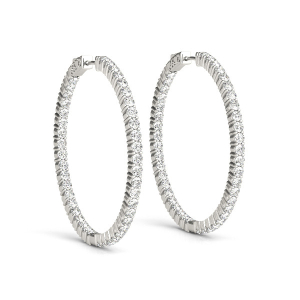 Freya Lab-Created Round cut  Hoop Diamond Earrings