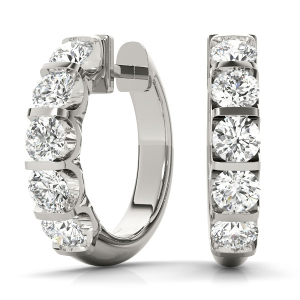 Brooke Lab-Created Round cut  Hoop Diamond Earrings