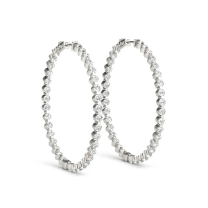 Ethan  Lab-Created Round cut Hoop Diamond Earrings