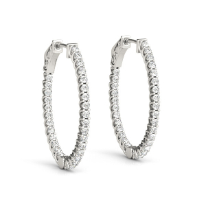Eirian Lab-Created Round cut Hoop Diamond Earrings