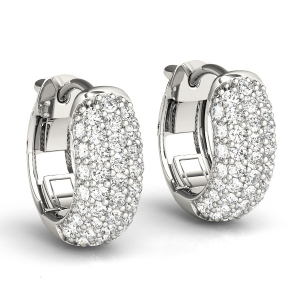 Romily Lab-Created Round cut Hoop Diamond Earrings