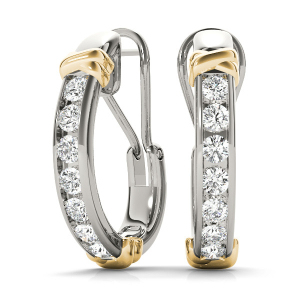 Diem Lab-Created Round cut Hoop Diamond Earrings