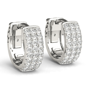 Alora Lab-Created Round cut Hoop Diamond Earrings