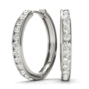 Maisy Lab-Created Round cut Hoop Diamond Earrings