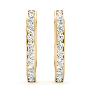 Maisy Lab-Created Yellow Gold Hoop Diamond Earrings