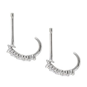 Freya Lab-Created Round cut Hoop Diamond Earrings