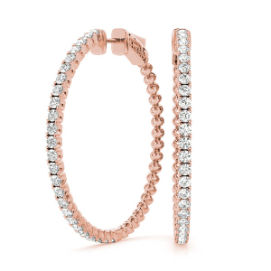Abigail Lab-Created Rose Gold Hoop Diamond Earrings