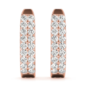 Dalsy Lab-Created Rose Gold Hoop Diamond Earrings