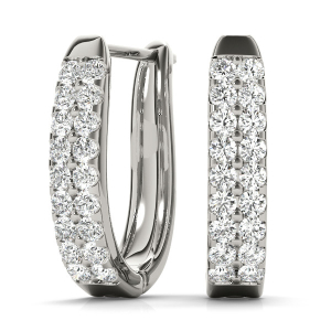 Dalsy Lab-Created Round cut Hoop Diamond Earrings