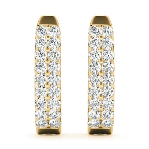 Dalsy Lab-Created Yellow Gold Hoop Diamond Earrings