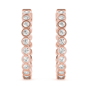 Ronnie Lab-Created Rose Gold Hoop Diamond Earrings