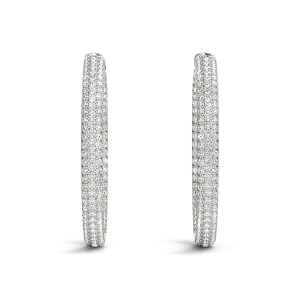 Zariah Lab-Created Round cut Hoop Diamond Earrings