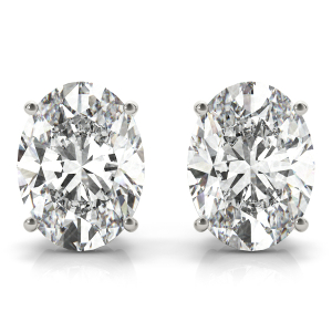 Vincia Lab-Created White Gold 4 Prong Set Studs Diamond Earrings
