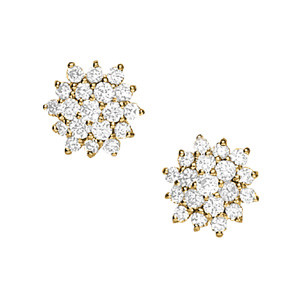 Elmina 2.00 Carat Natural Round cut Diamond Cluster Earrings