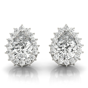 Elke 0.25 - 2.00 Carat Lab-Created Pear cut Halo Diamond Earrings