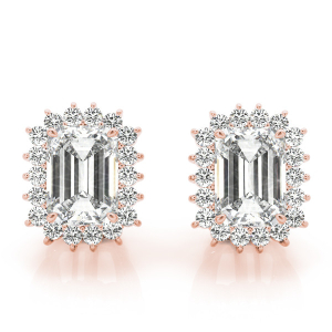 Ettie Lab-Created Rose Gold Halo Diamond Earrings