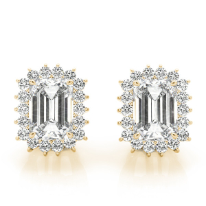 Ettie Lab-Created Yellow Gold Halo Diamond Earrings