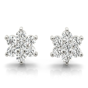 Basbas 0.21 Carat Lab-Created Round cut Diamond Cluster Earrings