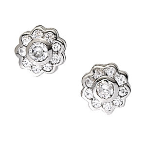Feena 1.04 Carat Natural Round cut Diamond Cluster Earrings