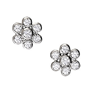 Faryat 1.50 Carat Natural Round cut Diamond Cluster Earrings