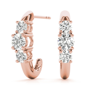  Fina Natural Rose Gold Designer Diamond Earrings