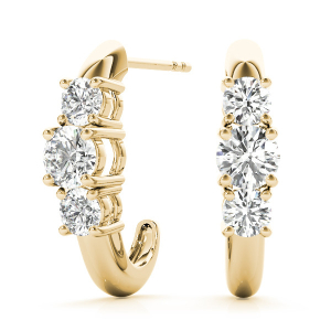  Fina Natural Yellow Gold Designer Diamond Earrings